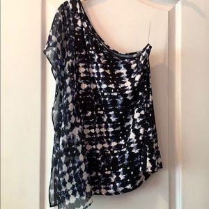 Blue and White Blouse